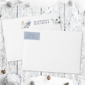 Frosty Winter Foliage Holiday Wrap rond label