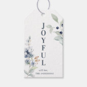 Frosty Winter Foliage Vrolijke Kerstvakantie Cadeaulabel (Voorkant)