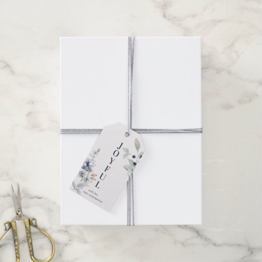 Frosty Winter Foliage Vrolijke Kerstvakantie Cadeaulabel (Met Touw)