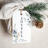 Frosty Winter Foliage Vrolijke Kerstvakantie Cadeaulabel