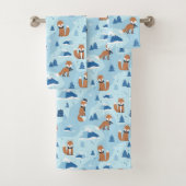 Frosty Winter Foxes Bad Handdoek (Insitu)