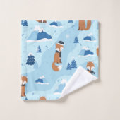 Frosty Winter Foxes Bad Handdoek (Wasdoekje)