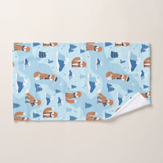 Frosty Winter Foxes Bad Handdoek (Handdoek)