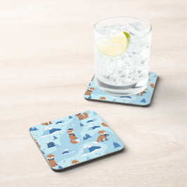 Frosty Winter Foxes Bier Onderzetter