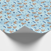 Frosty Winter Foxes Cadeaupapier (Hoek)