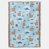 Frosty Winter Foxes Deken (Voorkant Verticaal)