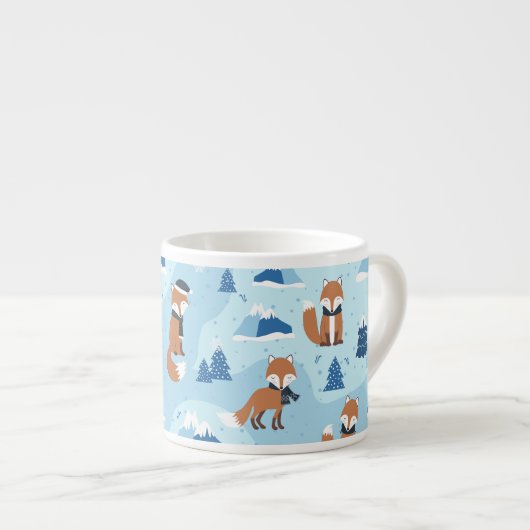 Frosty Winter Foxes Espresso Kop (Voorkant rechts)