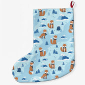 Frosty Winter Foxes Grote Kerstsok (Achterkant)