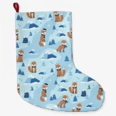 Frosty Winter Foxes Grote Kerstsok (Voorkant)