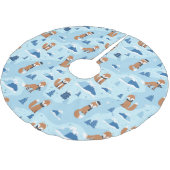 Frosty Winter Foxes Kerstboom Rok (Gekanteld)