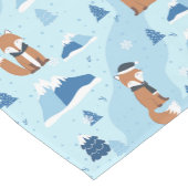 Frosty Winter Foxes Korte Tafelloper (Hoek)