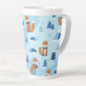 Frosty Winter Foxes Latte Mok (Rechterhoek)