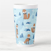 Frosty Winter Foxes Latte Mok (Voorkant)