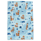 Frosty Winter Foxes Medium Cadeauzakje (Voorkant)