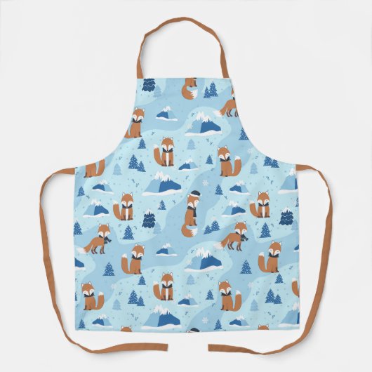 Frosty Winter Foxes Schort (Voorkant)