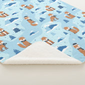 Frosty Winter Foxes Sherpa Deken (3/4)