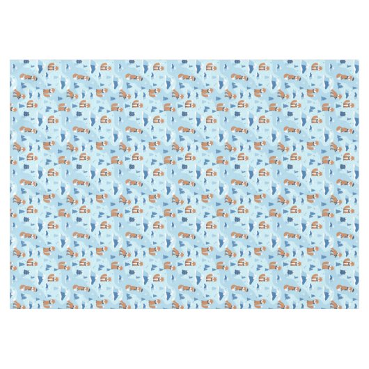 Frosty Winter Foxes Tafelkleed (Voorkant (Horizontaal))