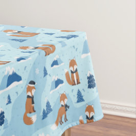 Frosty Winter Foxes Tafelkleed