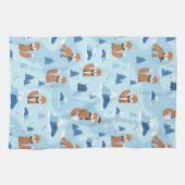 Frosty Winter Foxes Theedoek (Horizontaal)