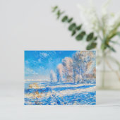 Frosty Winter River Morning Havelland Feestdagenkaart (Staand voorkant)