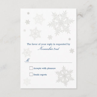 Frosty Winter Snowflake RSVP-kaart RSVP Kaartje