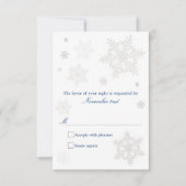 Frosty Winter Snowflake RSVP-kaart RSVP Kaartje (Voorkant)