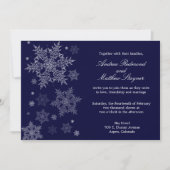 Frosty Winter Snowflake Wedding-uitnodiging Kaart (Voorkant)