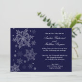 Frosty Winter Snowflake Wedding-uitnodiging Kaart (Staand voorkant)