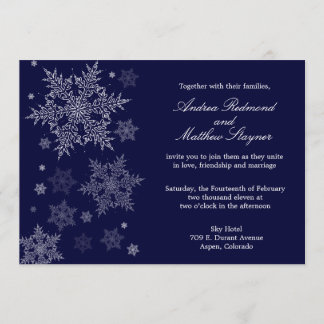 Frosty Winter Snowflake Wedding-uitnodiging Kaart