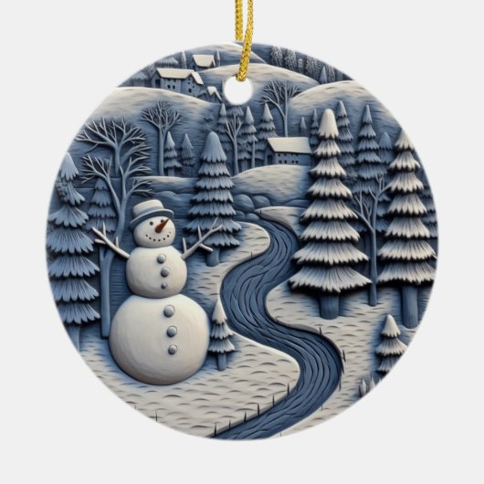 Frosty Winter Snowman Ornament (Voorkant)