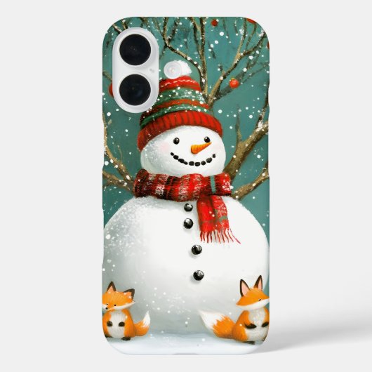 Frosty Winter Whimsical Snowman Fox Wonderland Case-Mate iPhone Case (Achterkant)