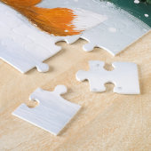 Frosty Winter Whimsical Snowman Fox Wonderland Legpuzzel (Zijkant)
