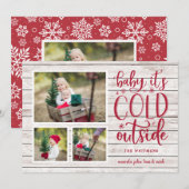 Frosty Wishes | Vakantie Foto Collage Kaart (Voorkant / Achterkant)