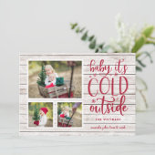 Frosty Wishes | Vakantie Foto Collage Kaart (Staand voorkant)