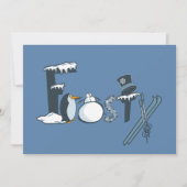 Frosty Word Art Flat Christmas Kaart (Voorkant)
