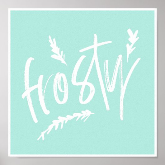 Frosty Wordart Typography Hand Lettering Winter Poster (Voorkant)