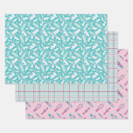 Frosty Wrapping Paper Set van 3 vellen