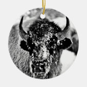 Frosty Yellowstone Bison Keramisch Ornament (Voorkant)