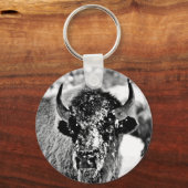Frosty Yellowstone Bison Sleutelhanger (Voorkant)