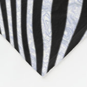 Frosty Zebra Stripes Fleece Deken (Hoek)