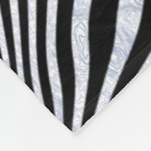 Frosty Zebra Stripes Fleece Deken (Hoek)