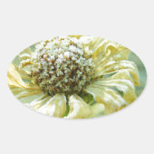Frosty Zinna Ovale Sticker (Voorkant)