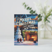 Frostys Fireside Festiviteiten Briefkaart (Staand voorkant)