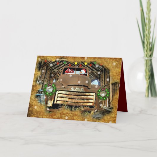 Frosty's GMC Truck-kerstrun Feestdagen Kaart (Voorkant)