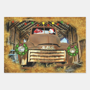 Frosty's  GMC Truck-kerstrun Inpakpapier Vel