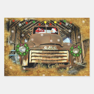 Frosty's GMC Truck-kerstrun Inpakpapier Vel