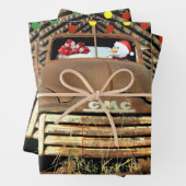 Frosty's  GMC Truck-kerstrun Inpakpapier Vel (In situ)