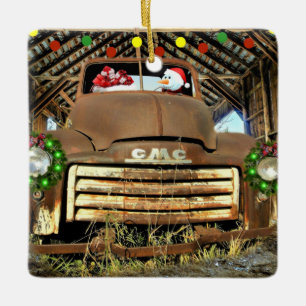 Frosty's  GMC Truck-kerstrun Keramisch Ornament