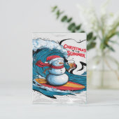 Frostys Kerst Surfin Brew Briefkaart (Staand voorkant)