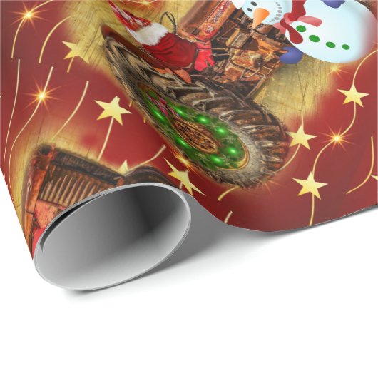 Frosty's Rode Tractor kerst Cadeaupapier (Rol Hoek)